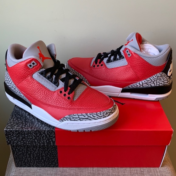 jordan 3 red cement mens